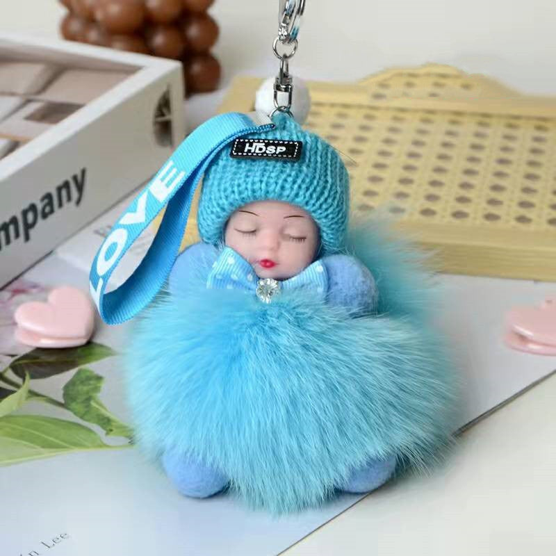 Cute Sleeping Doll Plush Doll Keychain Pendant Backpack