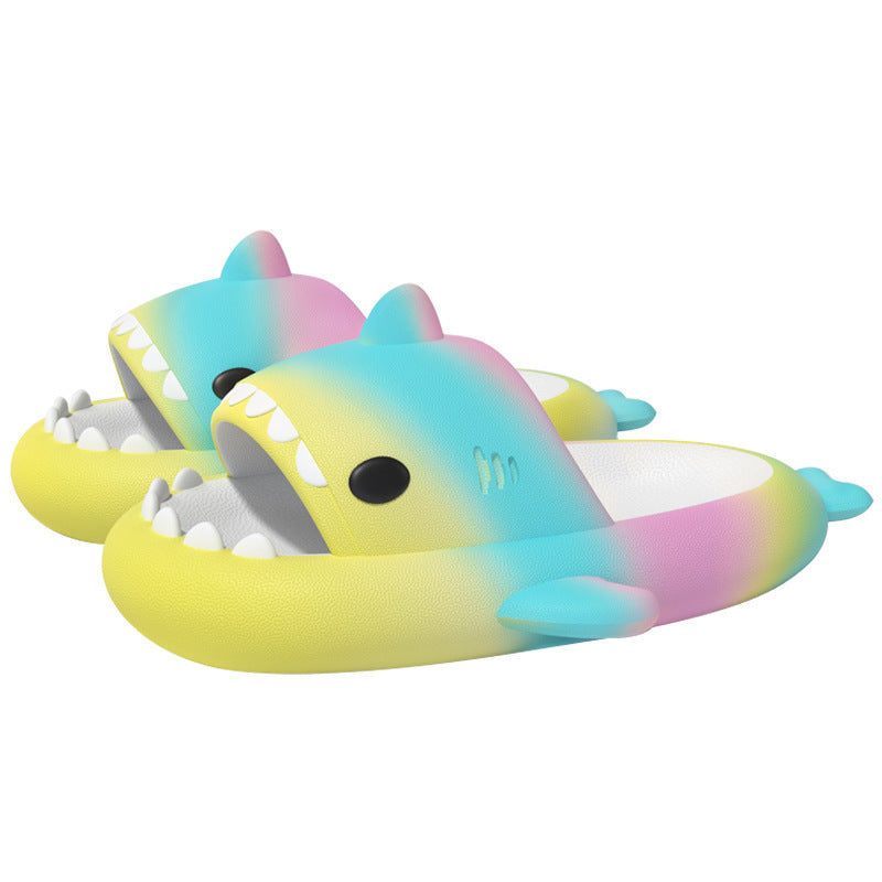 Women's Gradient Rainbow Shark Slippers Summer Indoor