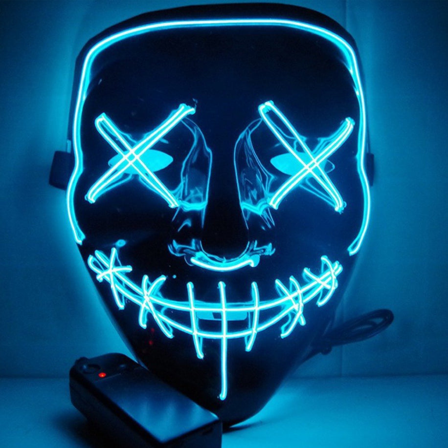 Black V Halloween Horror Glowing Mask