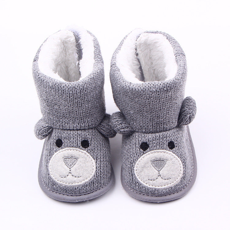 Wholesale autumn winter new bear knitting toddler shoes, baby boots