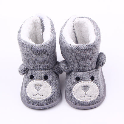 Wholesale autumn winter new bear knitting toddler shoes, baby boots