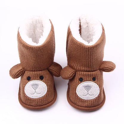 Wholesale autumn winter new bear knitting toddler shoes, baby boots