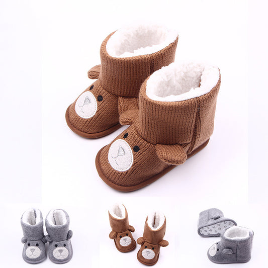 Wholesale autumn winter new bear knitting toddler shoes, baby boots