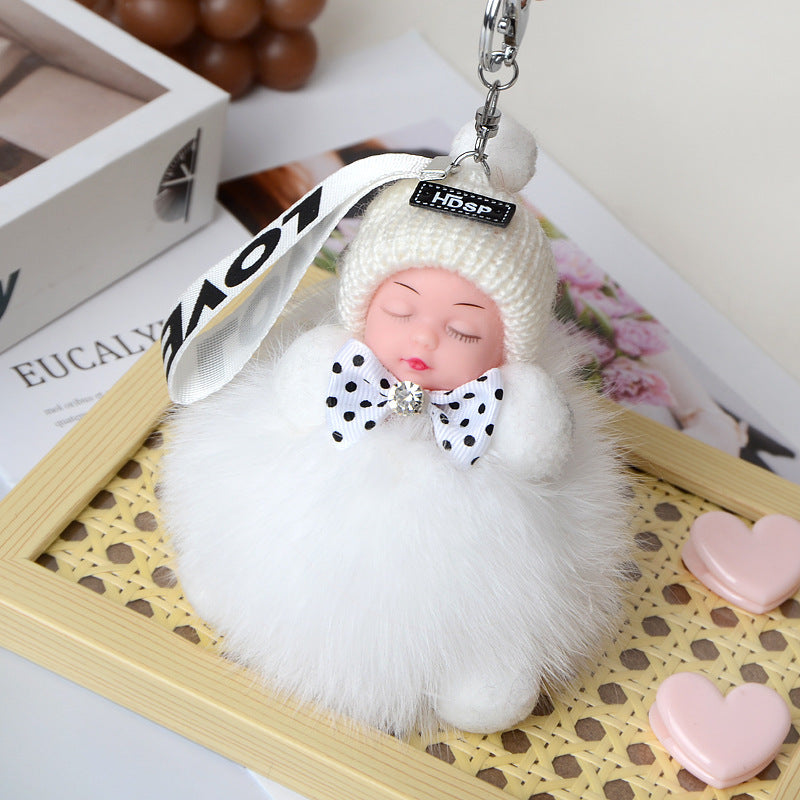 Cute Sleeping Doll Plush Doll Keychain Pendant Backpack