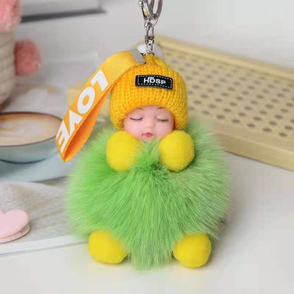 Cute Sleeping Doll Plush Doll Keychain Pendant Backpack