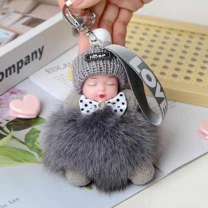 Cute Sleeping Doll Plush Doll Keychain Pendant Backpack