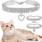 Glamorous 3-Piece Rhinestone Pet Collar Set - Adjustable Glitter Necklaces for Small Dogs & Cats (White)