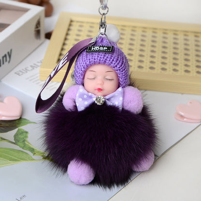 Cute Sleeping Doll Plush Doll Keychain Pendant Backpack