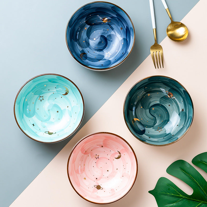 Ceramic Breakfast Salad Bowl With Cute Eating Bowl