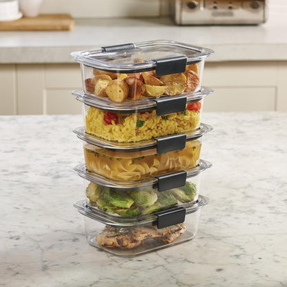 Brilliance Food Storage Containers, BPA Free, Airtight Lids, Ideal for Lunch, Meal Prep & Leftovers, Set of 5 (3.2 Cup)