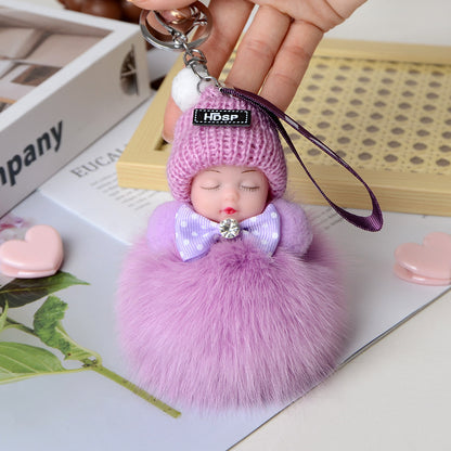 Cute Sleeping Doll Plush Doll Keychain Pendant Backpack