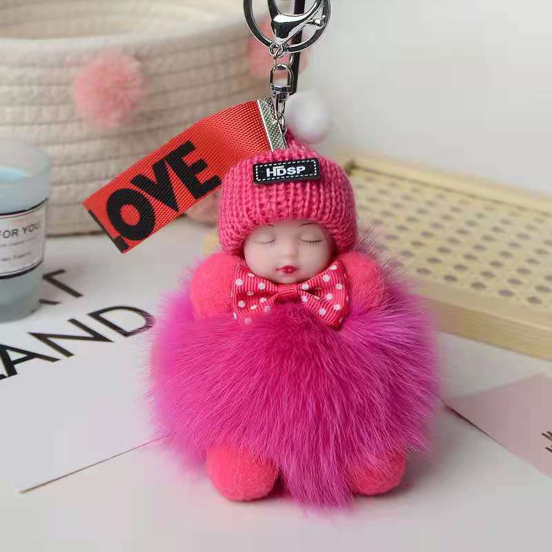 Cute Sleeping Doll Plush Doll Keychain Pendant Backpack