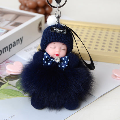 Cute Sleeping Doll Plush Doll Keychain Pendant Backpack