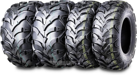 Set 4 at MASTER ATV/UTV Tires 22X7-11 Front & 22X10-9 Rear /6PR P341 - Solid Mud Deep Tread 10250/10251