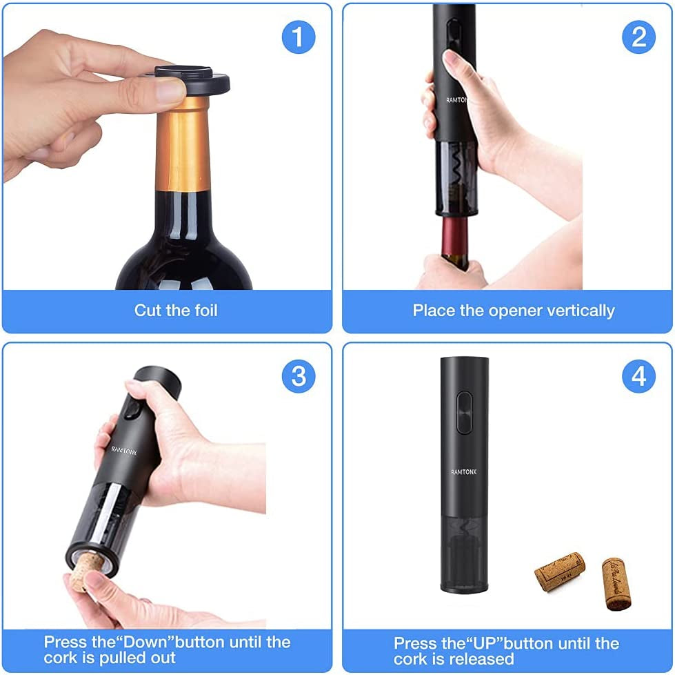 Ultimate Electric Wine Bottle Opener Set - Battery Operated Corkscrew with Foil Cutter, Perfect Gift for Wine Lovers and Outdoor Enthusiasts!