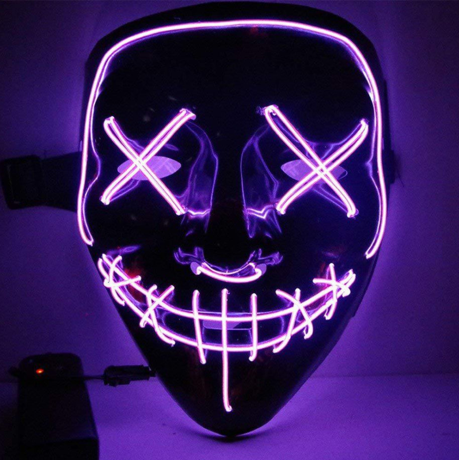 Black V Halloween Horror Glowing Mask