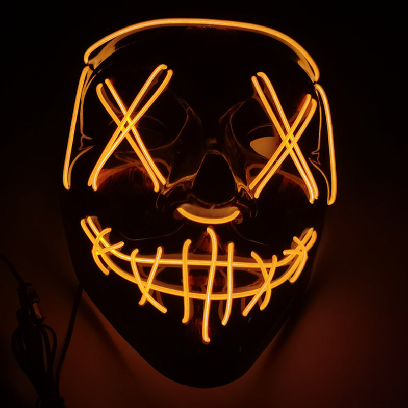 Black V Halloween Horror Glowing Mask