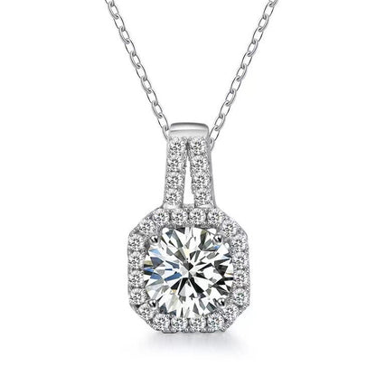 Moissanite S925 Sterling Silver Necklace For Women All-match Niche High Sense