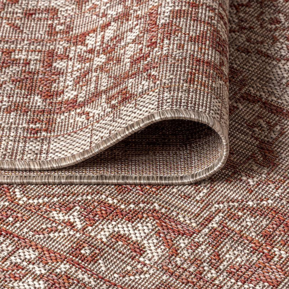 Rozetta Boho Medallion Red/Taupe 3 Ft. 1 In. X 5 Ft. Textured Weave Indoor/Outdoor Area Rug