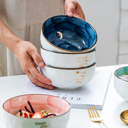 Ceramic Breakfast Salad Bowl With Cute Eating Bowl