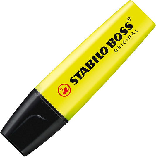 BOSS Original Fluorescent Highlighter, 2Mm + 5Mm Tip - Yellow